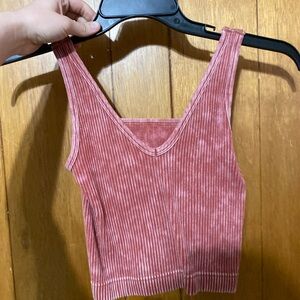 Women's Ribbed Pink Tank Top